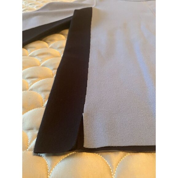 Per se By Carlisle Designer Luxury Mock Neck Color Block Navy Blue Sweater Sz M - Picture 4 of 7